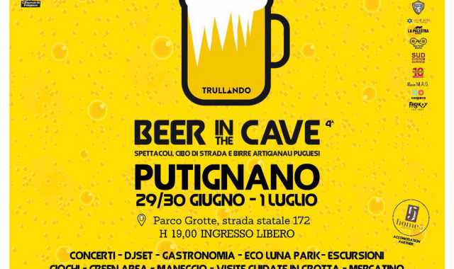 Putignano, Beer in the cave: tre giorni di degustazioni, mercatini e spettacoli